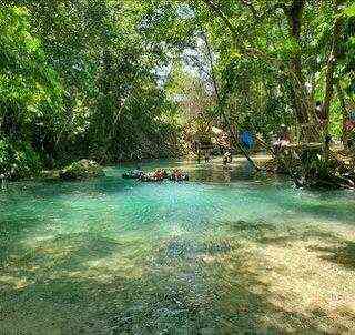Colourful beachside setting at Reggae Beach, Ocho Rios