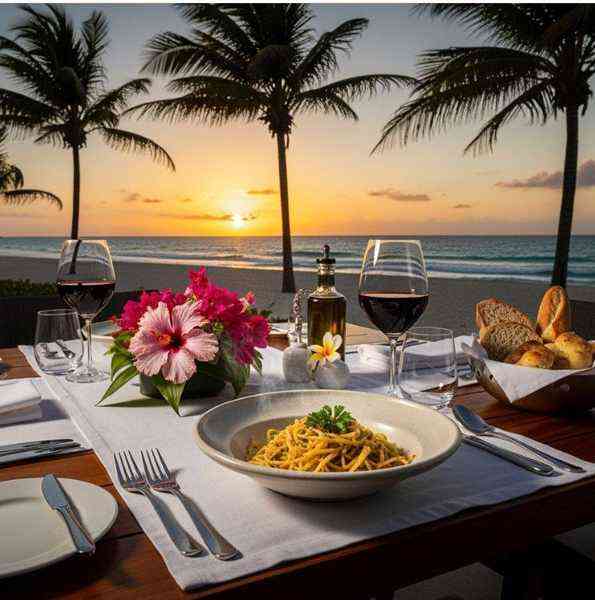 Bettino's Al Mare Italian Restaurant Ocho Rios Jamaica - elegant sunset beach dining